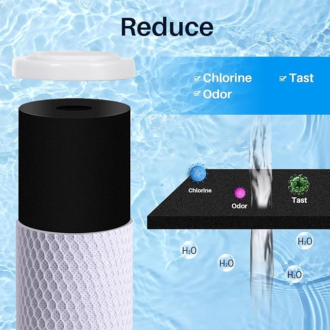 CFS – Carbon Block Water Filter Cartridge Compatible with Flow-Pur 8, WCBCS-975-RV Models – Removes Bad Taste and Odor (Pack of 12)