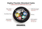 6C 20AWG AMSB Shielded Cable Wire (UL2464) - Highly Flexible Str TC, PVC Ins, OS+TC BRD, PVC JKT for CNC Machine, Stepper Motor, VFD Spindle (Matte Black 100FT)