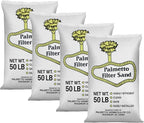 Palmetto 4 Pack Swimming Pool Filter Sand, 50 lb Bag – Natural Silica for Residential & Commercial Filtration Pump Systems – Screens Leaves, Oils, Dust & Hair for Clean and Clear Water
