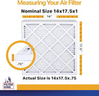 Filter King 14x17.5x1 Air Filter | 4-PACK | MERV 13 HVAC Pleated A/C Furnace Filters | MADE IN USA | Actual Size: 14 x 17.5 x .75"