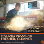 PURISYSTEMS Air Filtration System 3-Speed Remote, Built-in Ionizer, PuriCare 500IG Hanging Air Filter w/RF Remote for Woodworking, Garage and Shop Dust Collector, up to 500 sq. ft (350/450/500 CFM)