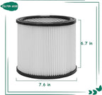 90304 Replacement Filter with Lid, Compatible with Shop-Vac 90304, 90350, 90333, Shop Vac 903-04-00, 9030400, 90595, 5 Gallon Up Wet/Dry Vacuum Cleaners, 2Pack