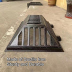 Manhole Cover and Frame Ductile Iron, Heavy Duty Drain Grate, One-Piece Design, Reinforced Drainage Covers for Yard, Garden, Construction Sites(75 * 45 * 18 cm/30 * 18 * 7 in)