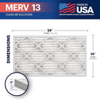 BNX TruFilter 14x24x1 Air Filter MERV 13 (6-Pack) - MADE IN USA - Electrostatic Pleated Air Conditioner HVAC AC Furnace Filters for Allergies, Pollen, Mold, Bacteria, Smoke, Allergen, MPR 1900 FPR 10