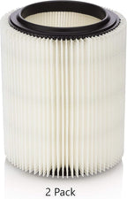 Replacement Filter for Craftsman and Ridgid Shop Vacs Part #s 9-17816, 9-17912 & Part #s VF4000, VF5000, 2 Pack, Deluxe Fine Particle Filter
