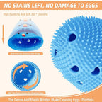 Silicone Egg Brush Cleaner, Egg Washer for Fresh Eggs, Egg Cleaner for Fresh Eggs, Egg Scrubber for Fresh Eggs, Reusable Cleaning Tools for Egg Washer (Blue)