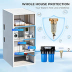 iSpring WSP-500SL Reusable Whole House Spin Down Sediment Water Filter, Siliphos Helps Prevent Scale and Corrosion, 1" MNPT + 3/4" FNPT, 500 Micron