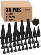 Hydraulic Oil Service Plugs Large Medium Small Sizes Multi Pack Rubber Drip Proof Hose Plugs Industrial Hydraulic Kit for Irrigation, 3 Sizes (35 Pcs,Black)