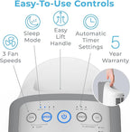 Pure Enrichment PureZone Elite True HEPA Large Room Tower Air Purifier with Air Quality Monitor, 4 Stage Filtration and UV-C Light, Helps Destroy Bacteria, Smoke, Pollen & Dust (White)