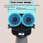 Commercial Floor Scrubber Machine Lightweight Electric Floor Cleaner with 17" Cleaning Width, Rotary Double Brushes, 360° Rotating Head, Efficiently Scrubs The Floor and Leaves it Dry Grey