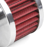 MUGE RACING 23mm Car Air Filter Universal Cold Air Intake Filter High Flow Vent Valve Cover Breather Filter (Red)