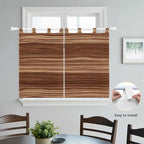 Brown Western Bedroom Curtains 63 Inch Length, Window Curtains Tab Top, Vintage Farmhouse Wood Barn Door Light Filtering Window Treatments Drapes 42"x63" 2 Panel