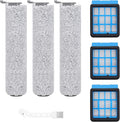 3882 Roller Brush Filter Replacement Part Compatible with Bissell CrossWave OmniForce 3882/3883 /3967F/3970F,3 Brush Rollers,3 Heap Filter,1 Cleaning Brush Accessories Kit