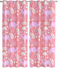 2 Panel Kitchen Cafe Curtains, Desert Camel Sunlight Filtering Nature Air Through, Window Decor Tier Curtains for Living Room 104W x 90L inch Vintage Sand Camel Leaves Flower Pattern Pink