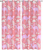 2 Panel Kitchen Cafe Curtains, Desert Camel Sunlight Filtering Nature Air Through, Window Decor Tier Curtains for Living Room 104W x 90L inch Vintage Sand Camel Leaves Flower Pattern Pink