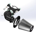 Big Sucker cone Air filter intake for harley air Cleaner Sportster Softail fatboy heritage dyna touring street road king Glide (Nake - BLACK, Type C : Touring 08-16, Softail 16-17)