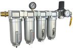 1/2" NPT Industrial (5-Stage) Moisture Removing Particulate Filter and Oil Removing Coalescing Filter and Two Desiccant Air Dryers and Air Pressure Regulator