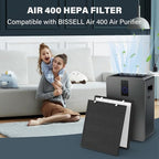 Air400 Filter Replacement for Bissell Air400, 2 True HEPA and 2 Carbon Filter with 8 Pre-Filter, Compared to Part #2521,2520,3365