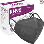 Miuphro KN95 Face Mask 50 Pack, Disposable Respirator Masks, 5 Layer Design Safety Mask for Protection, Ideal for Men and Women (Grey)