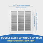 18 x18 Vent Cover [Duct Opening Size],Return Air Vent Cover for Wall Or Ceiling,Steel Return Air Filter Grilles Removable Face/Door for 1 Inch Filters(18"W x 18"H [Duct Opening])