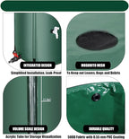 THUNDERBAY 53 Gallon Collapsible Rain Barrel, Portable Rain Barrels to Collect Rainwater from Gutter, Rainwater Collection System, Water Storage Tank Catcher Container with Filter Spigot
