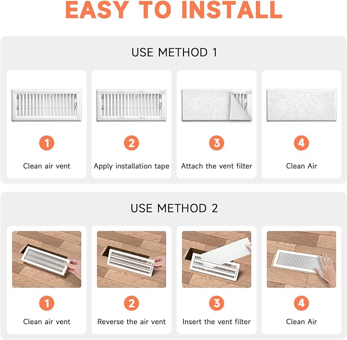 4x12 Inch Air Filter for Home Ceiling, ULTRA GREEN Thickened Floor Vent Filters Replacement for Register Work in Indoor Home Air Purifier, Air Conditioner 4" x 12" 12-Pack (White)