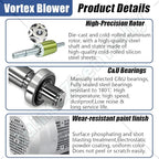 Vortex Ring Regenerative Blower,Single Phase High-Pressure Industrial Vacuum Pump,Electric Air Pump,for Industrial Applications,Construction Sites,Fish Pond Aeration 250W/0.34HP