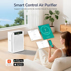 Air Purifiers for Home Large Room Up to 3000 ft², Pet Air Purifier with Smart APP Control, Hepa Air Purifier with Washable Filters and PM 2.5 Display Pets Hair, Pollen, Dander, Smoke