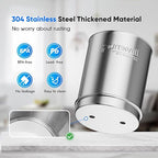 Purewell 3-Stage Gravity Fed Water Filter System, 2.25 Gallon Stainless Steel Countertop System with 2 Washable Ceramic Filters and Stand, Reduce up to 99% Chlorine, PW-OBT