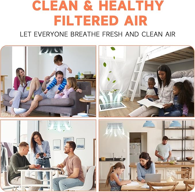 4x12 Inch Air Vent Filters Thickened 48-Pack Activated Charcoal, Carbon Filter Premium Floor Pre-Filter Work in Indoor Home Purifier, Air Conditioner 4" x 12" (Black) ULTRA GREEN