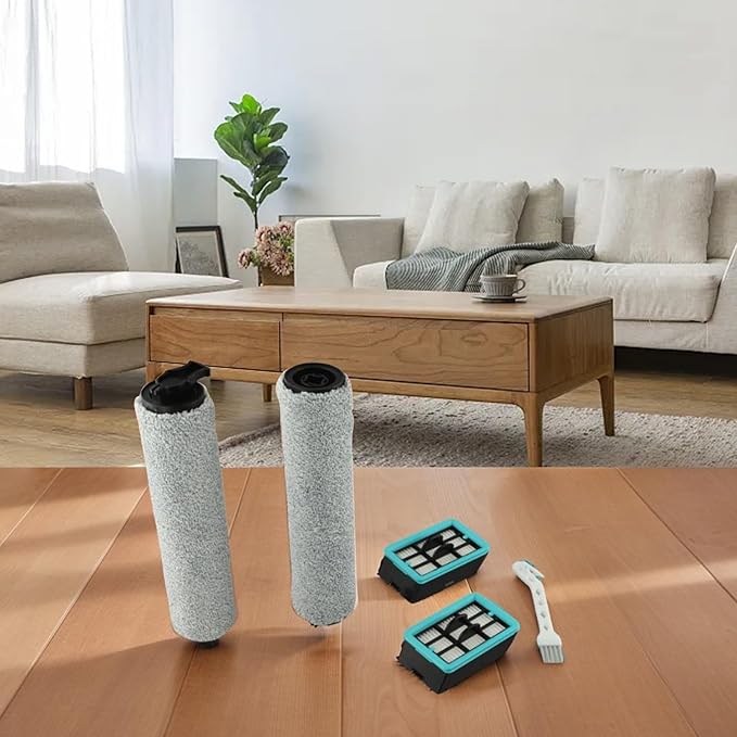 5PCS Vacuum Attachments For Bissell For CrossWave 3831 HF2 3845 3847 3848 No. B0555, 1637755, 1632973, Roller Brush, Washable Filter, Floor Scrubber Brush, Wet Dry Vacuum Accessories