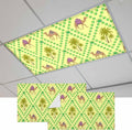 2 Pack Fluorescent Light Cover, Desert Sand Camels Light Covers for Ceiling Lights, Palm Trees Tropical Plants Polka Dot Yellow Magnetic Lights Filters Ceiling Shade for Classroom/Office - 4 x 2 Feet