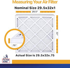Filter King 29.5x32x1 Air Filter | 4-PACK | MERV 13 HVAC Pleated A/C Furnace Filters | MADE IN USA | Actual Size: 29.5 x 32 x .75"