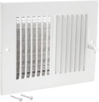 EZ-FLO 8 x 6 Inch (Duct Opening) Air Vent Cover for Wall or Ceiling, Two-Way Ventilation Register, Solid Steel HVAC Register Cover, White, 61661