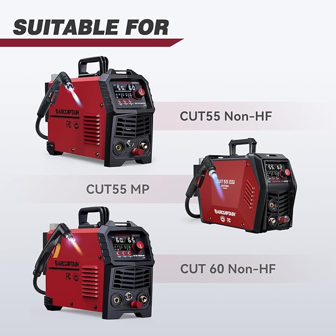 ARCCAPTAIN 23Pcs IPT60 Plasma Cutter Torch Consumables, .040" Plasma Cutter Accessories for ARCCAPTAIN CUT55 NON-HF, CUT55 MP and CUT60 Non-HF, Work with 40-50A Current