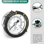 0-60PSI Stainless Steel Pool Filter Pressure Gauge, 1/4" NPT Back Mount, with Plastic Adjustable Bezel, Start and Clean Filter Pressure Gauge, for Swimming Pool, spa, Aquarium