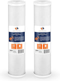 Aquaboon 4,5 x 20 inch Carbon Filter Cartridge - 5 Micron Coconut Shell CTO Filter - Whole House Well Water Filtration - Matches DB20P, CTO20BB, Pentek FLOPLUS-20BB, 155312-43, CBC-20BB (2 Pack)