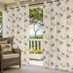 Cartoon Animals Outdoor Curtains for Patio Raccoons Rabbits Moon Linen Texture Waterproof Outside Curtains with Grommet Top Weatherproof Curtain for Cabana Pergola Gazebo, 2 Pack, 54" W x 108" L