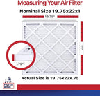 Filter King Air Filters 19.75x22x1 | 6-Pack | MERV 11 HVAC Pleated AC Furnace Filters | Actual Size 19.75 x 22 x .75"