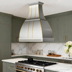 CHETTO C Stainless Steel Range Hood Cover with Quiet Vent Hood Insert Custom Handcrafted Metal Kitchen Fan with Towel Rack LED Light 36"W x27"D x33"H Brushed Stainless Steel Island Mount