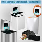 12-Pack Universal Stick-on Trash Can Odor Absorbing Filters, Activated Charcoal Purifying Deodorizer for Trash Cans, Compost Buckets, Countertop and Recycle Bins (Rectangle)