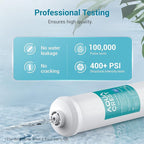 AQUACREST 5 years In-Line Water Filter for Refrigerator and Ice Maker, High Capacity, 1/4-Inch Direct Connect Fittings, Easy Installation, Reduces Chlorine, Bad Taste & Odor