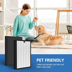 400 Air Purifier Replacement Filter True HP-14 HEPA Filter Compatible with Puro 400 Air Purifier, 3-in-1 HEPA with Activated Carbon Filter Attach 99.97% of Pet Dander, Smoke, Pollen, 2 Pack