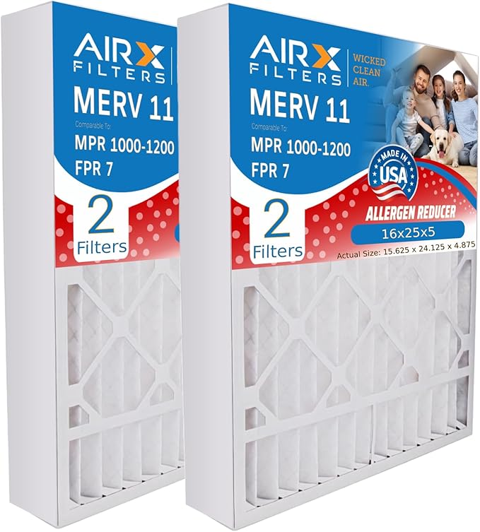 AIRX FILTERS WICKED CLEAN AIR. 16x25x5 Air Filter MERV 11 Compatible with ReservePro 4511 Furnace Filter 2 Pack