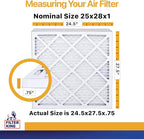 Filter King 25x28x1 Air Filter | 6-PACK | MERV 13 HVAC Pleated A/C Furnace Filters | MADE IN USA | Actual Size: 24.5 x 27.5 x .75"
