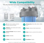 SimPure Whole House Water Filter Cartridges 5 Micron 10" x 4.5" CTO Activated Carbon Block, For DB10P, DB10C-2, GE GXWH40L, GXWH35F, BB10, FXHTC, FC15B, 2 Pack