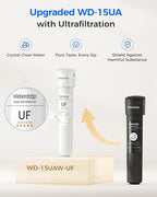 Waterdrop 15UAW-UF 0.01 μm Ultra Filtration Under Sink Water Filter System, 2 Years, Reduces Lead, Chlorine, Bad Taste & Odor, Direct Connect to Kitchen Faucet, USA Tech