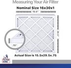 Filter King 16x30x1 Air Filter | 4-PACK | Carbon MERV 8 HVAC Pleated A/C Furnace Filters | MADE IN USA | Actual Size: 15.5 x 29.5 x .75"