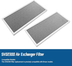 SV02300 Air Exchanger Filter Compatible with Broan Models, 15-3/8 x 7-1/8 x 5/8 Inches, 2 Pcs