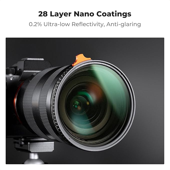 K&F CONCEPT 52mm Black Diffusion Mist 1/4 Effect & Variable ND2-400 (1-9 Stops) ND Lens Filter 2 in 1, Putter Adjust Multi-Function Filter for Camera Lens with 28 Multi-Coated (Nano-X Series)